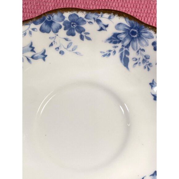 VTG Royal Albert Paradise Blue Floral Bone China Cup Saucer Gold Trim England - Picture 3 of 14